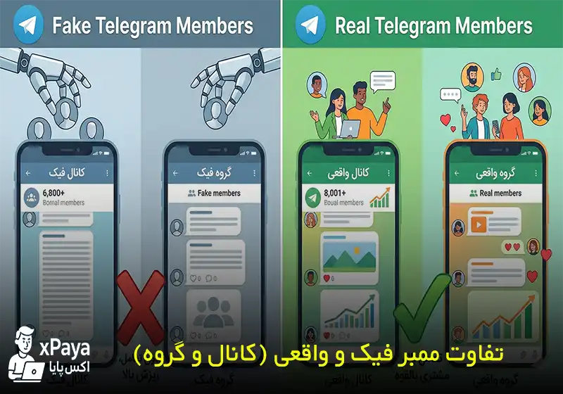 تفاوت ممبر فیک و واقعی تلگرام