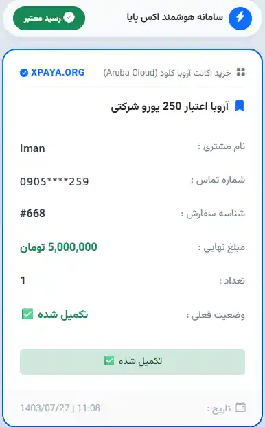 خرید اکانت آروبا کلود وریفای شده با 250 یورو اعتبار اولیه