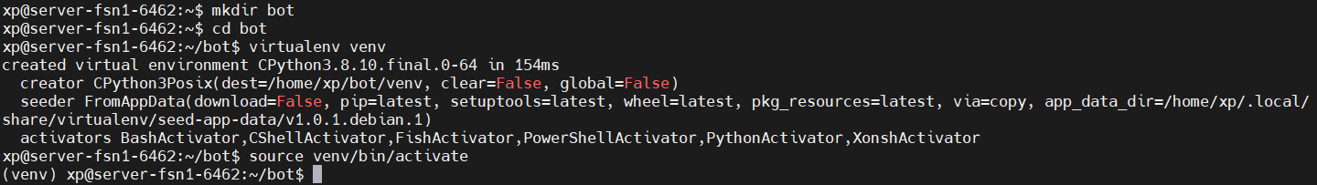 فعالسازی محیط مجازی
