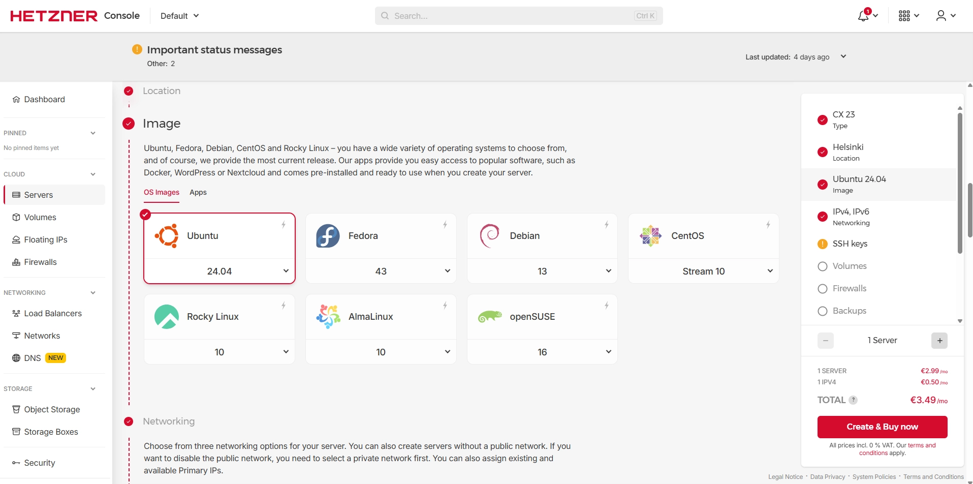 سیستم عامل های سرور هتزنر