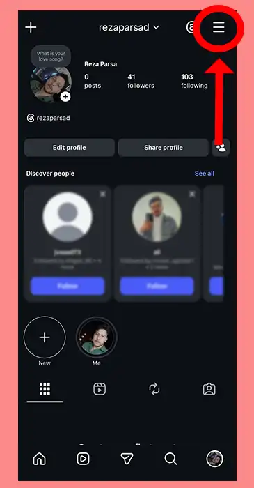 انتخاب سه خط اینستاگرام انتخاب سه خط اینستاگرام