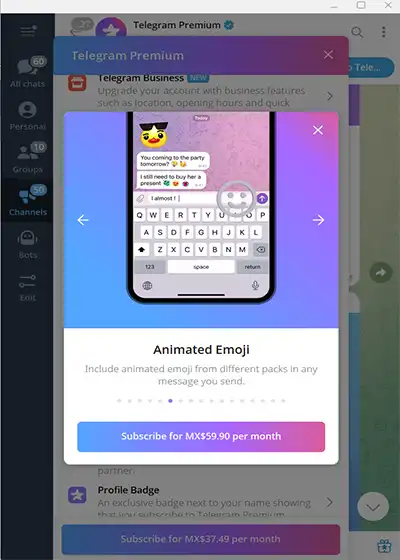 ایموجی اختصاصی تلگرام پرمیوم