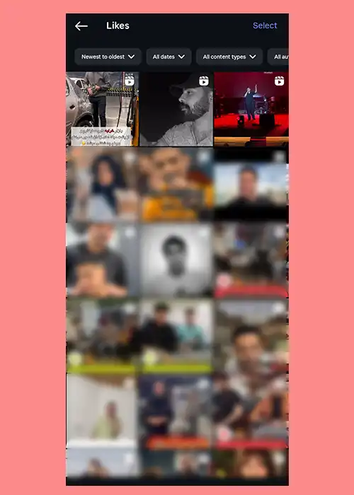 پست های لایک شده اینستاگرام