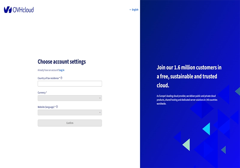 ثبت نام در دیتاسنتر ovh